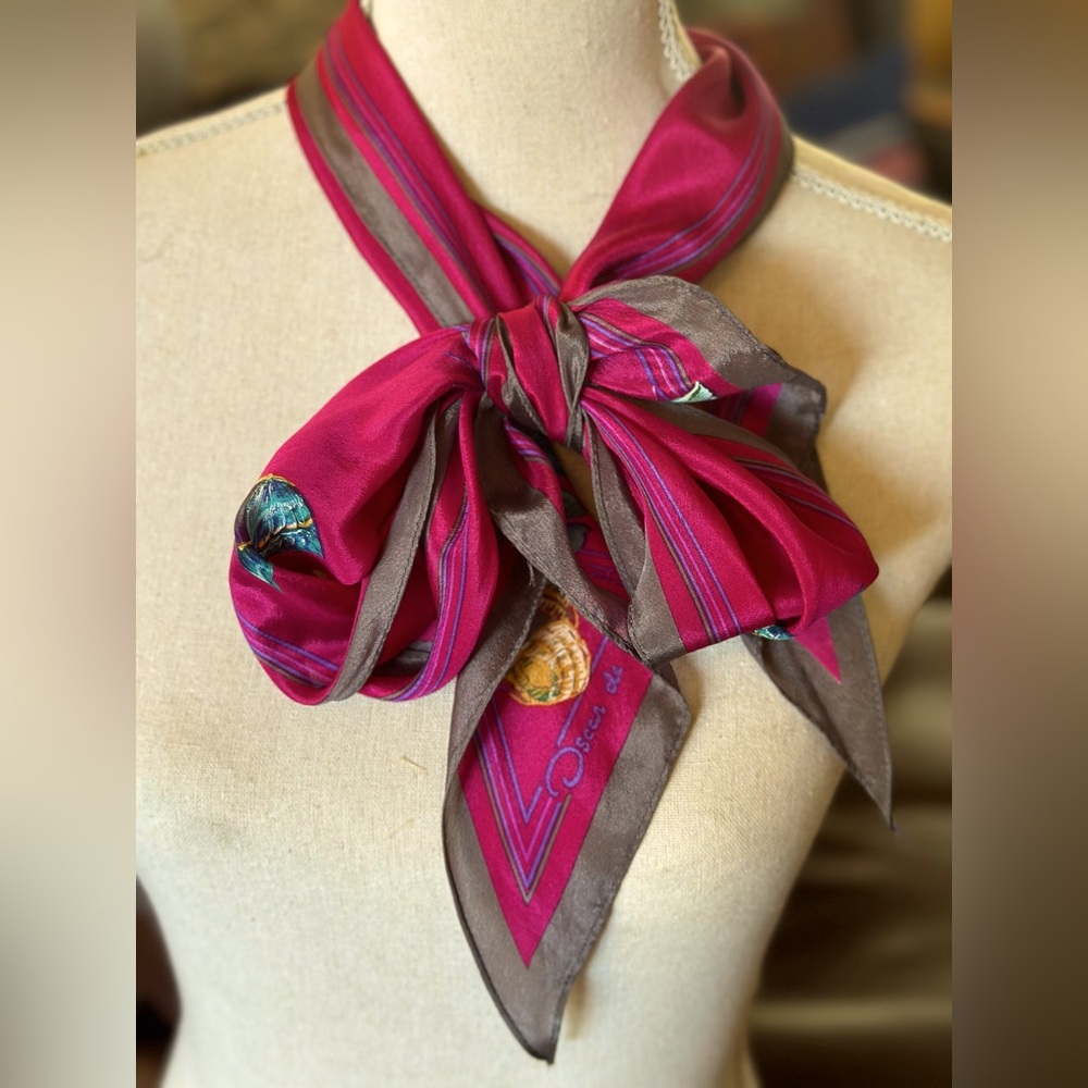 Vintage Oscar de La Renta silk scarf